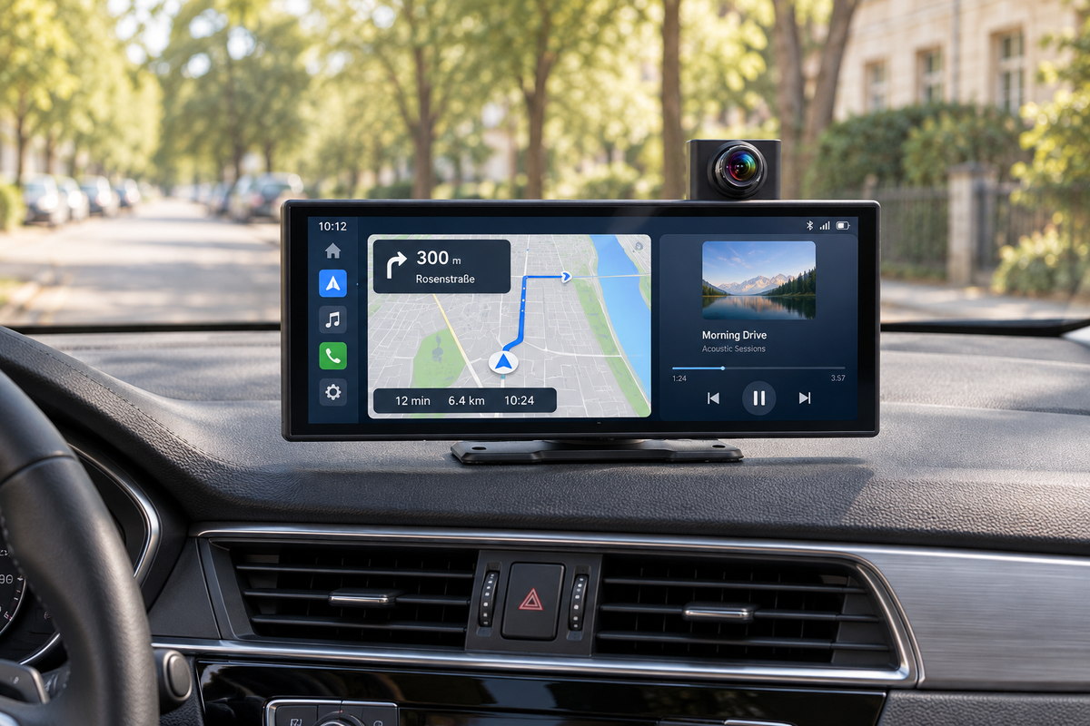 Perglot AutoScreen — 10,25″ екран за кола с безжичен CarPlay и Android Auto