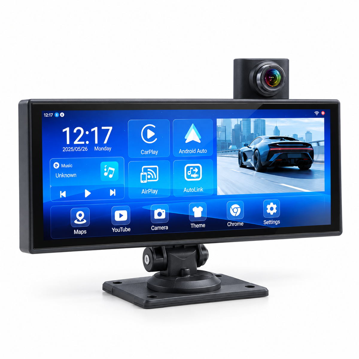Perglot AutoScreen — 10,25″ екран за кола с безжичен CarPlay и Android Auto